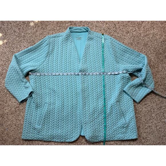 TALBOTS Cardigan Sweater/Blazer;, size 3X; SOFT; Teal Blue lightweight layer - Picture 5 of 11
